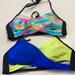 Pink Victoria's Secret Swim | 2 Vs Pink Color Block Wrap Bikini Tops S | Color: Blue/Yellow | Size: S