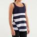 Lululemon Athletica Tops | Lululemon Run Chase Me Tank Wide Bold Stripe Blue Yoga Active | Color: Blue/White | Size: 4