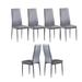 6 Pcs White Back Support Simple Fashion Leisure Metal Outdoor Dining Chairs