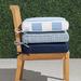 Double-piped Outdoor Chair Cushion - Carmona Tile Silver, 21"W x 19"D, Standard - Frontgate