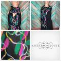 Anthropologie Accessories | Anthropologie Madison 88 Vibrant Black & Fuchsia With Green Wool Blend Scarf | Color: Black/Pink | Size: Os