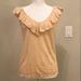 Lilly Pulitzer Tops | Lilly Pulitzer Gold Linen Ruffle Tank Large | Color: Gold | Size: L