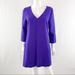 J. Crew Dresses | J. Crew Size 8 Purple Long Sleeve V-Neck Shift Dress 100% Wool | Color: Purple | Size: 8