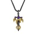 Ugaarsan Cross Dragon Necklace Men's Gothic Cool Vintage Medieval Jewellery, Birthstone Dragon Pendant 94/2