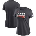 Women's Nike Anthracite Cincinnati Bengals 2021 AFC Champions Locker Room Trophy Collection T-Shirt