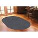 Grey Oval 10' x 12' Area Rug - Wade Logan® Analiese Collection Solid Color Indoor Outdoor Area Rugs 144.0 x 120.0 x 0.3 in black/blue/gray/indigo/navy/white | Wayfair