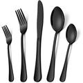 Wade Logan® Beckwourth 20 Piece Flatware Set, Service for 4 Stainless Steel in Black | Wayfair DE8177C6A66244A88483442B6F1321B9