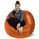 Sofa Sack XL-Das Neue Komforterlebnis Sitzsack mit Memory Schaumstoff Füllung-Perfekt zum Relaxen im Wohnzimmer oder Kinderzimmer-Samtig weicher Velour Bezug in Orange