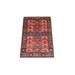 Shahbanu Rugs Coral Red Turkeman Ersari with Tribal Design, Natural Dyes, Hand Knotted, Pure Wool Oriental Rug (2'0" x 3'0")