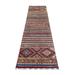 Shahbanu Rugs Rich Red Afghan Super Kazak Khorjin Design Natural Dyes Shiny Wool Hand Knotted Runner Oriental Rug (2'7"x9'8")