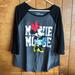 Disney Tops | Disney Minnie Mouse T-Shirt 3/4 Sleeve Pullover Tee Shirt Top Xl Euc | Color: Black/Gray | Size: Xl