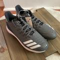 Adidas Shoes | Adidas Nwt Icon Bounce Metal Baseball Cleats Gray | Color: Gray/White | Size: Various