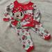 Disney Pajamas | 2/$15 Disney Baby Girl Christmas Snug Fit Pajamas Size 12 Months | Color: Red/White | Size: 12mb