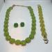 J. Crew Jewelry | Jcrew Monochrome Green Necklace Earring And Bracelet Set | Color: Gold/Green | Size: Os