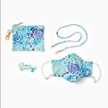 Lilly Pulitzer Accessories | Bnip Lilly Pulitzer On The Go Mask Set | Color: Blue/Green | Size: Os
