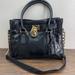 Michael Kors Bags | Michael Kors Hamilton Black Calf Hair Croc Embossed Leather Satchel Shoulder Bag | Color: Black | Size: Os