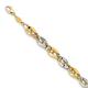 8.25mm 14ct Two tone Gold Polished Fancy Double Curb Link Bracelet Jewelry Gifts for Women - 20 Centimeters