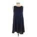 Ann Taylor LOFT Casual Dress - A-Line: Blue Solid Dresses - Women's Size X-Small