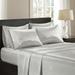 Madison Park Essentials 100% Polyester Satin 6pcs Sheet Set in Light Grey - Olliix MPE20-907