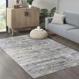 Madison Park 75% Polypropylene 25% Polyester Shrink Adel Abstract Area Rug in Blue/Cream - Olliix MP35-7583
