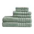 Clean Spaces 67% Cotton 33% Polyester Sustainable Blend 6PC Towel Set in Green - Olliix LCN73-0132