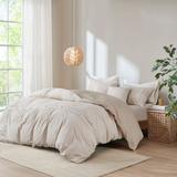 Clean Spaces 60% Organic Cotton 40% Cotton Comforter Cover Set W/ Removable Insert in Natural - Olliix LCN10-0105