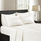 Madison Park Essentials 100% Polyester Satin 6pcs Sheet Set in Ivory - Olliix MPE20-905