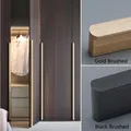 KK & FING 1PC Simple or brossé armoires de cuisine longues poignées de porte en alliage d'aluminium