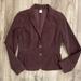 J. Crew Jackets & Coats | J.Crew 0 Dark Purple Stretch Cotton 2-Button Gathered Waist Corduroy Blazer | Color: Purple | Size: 0