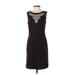 Ann Taylor Casual Dress - Sheath Crew Neck Sleeveless: Brown Print Dresses - Women's Size 0 Petite
