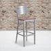 Wildon Home® Elkton Slat Back Metal Restaurant Barstool Wood/Metal in Brown/Gray | 43.5 H x 16.5 W x 19 D in | Wayfair