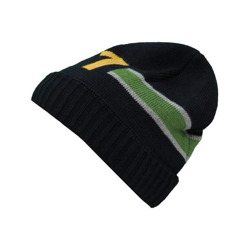 Döll - Strick-Topfmütze grau/grüner Streifen in schwarz, Gr.49