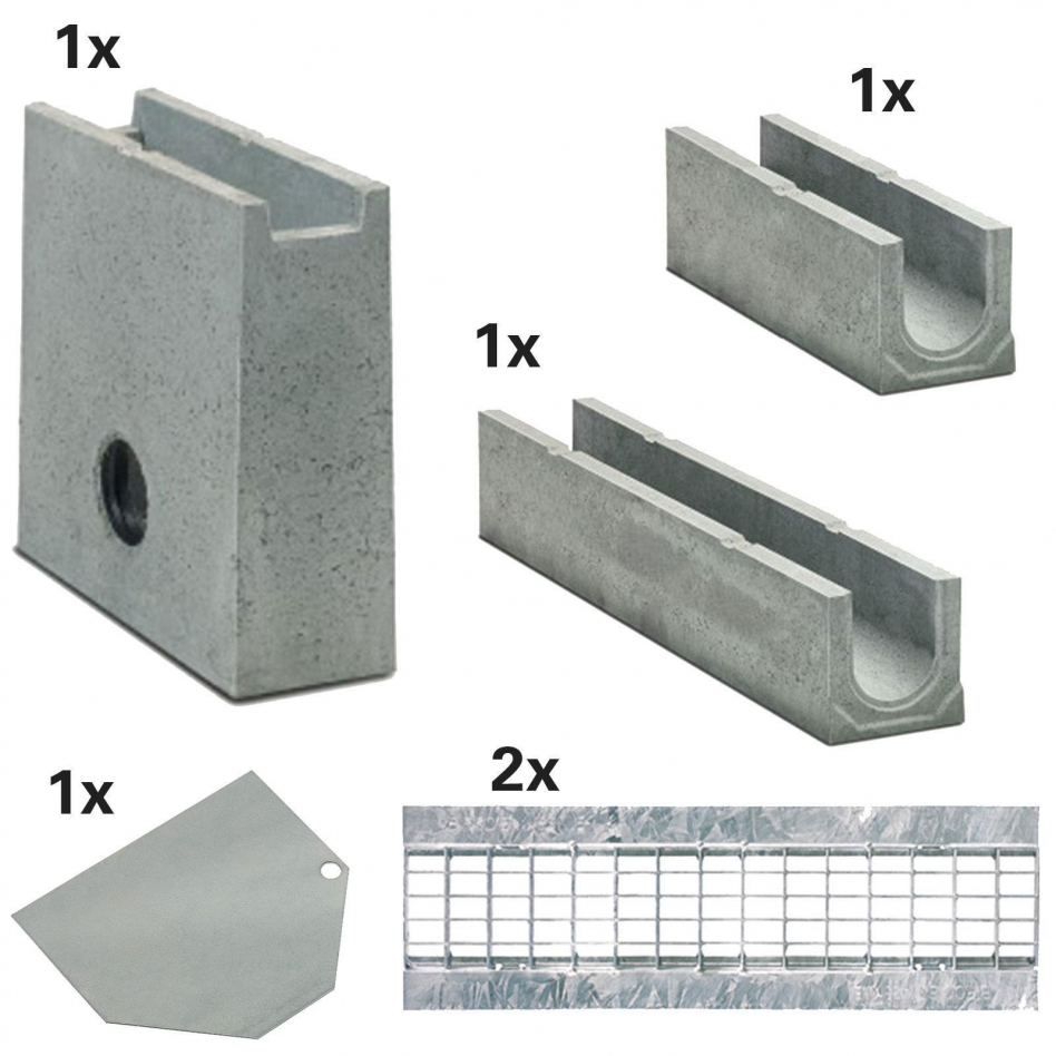 BIRCO Plus Komplett Set, 2 m, B 125 (12,5 to),mit Gitterrost,ohne Innengefälle,Sinkkasten Image