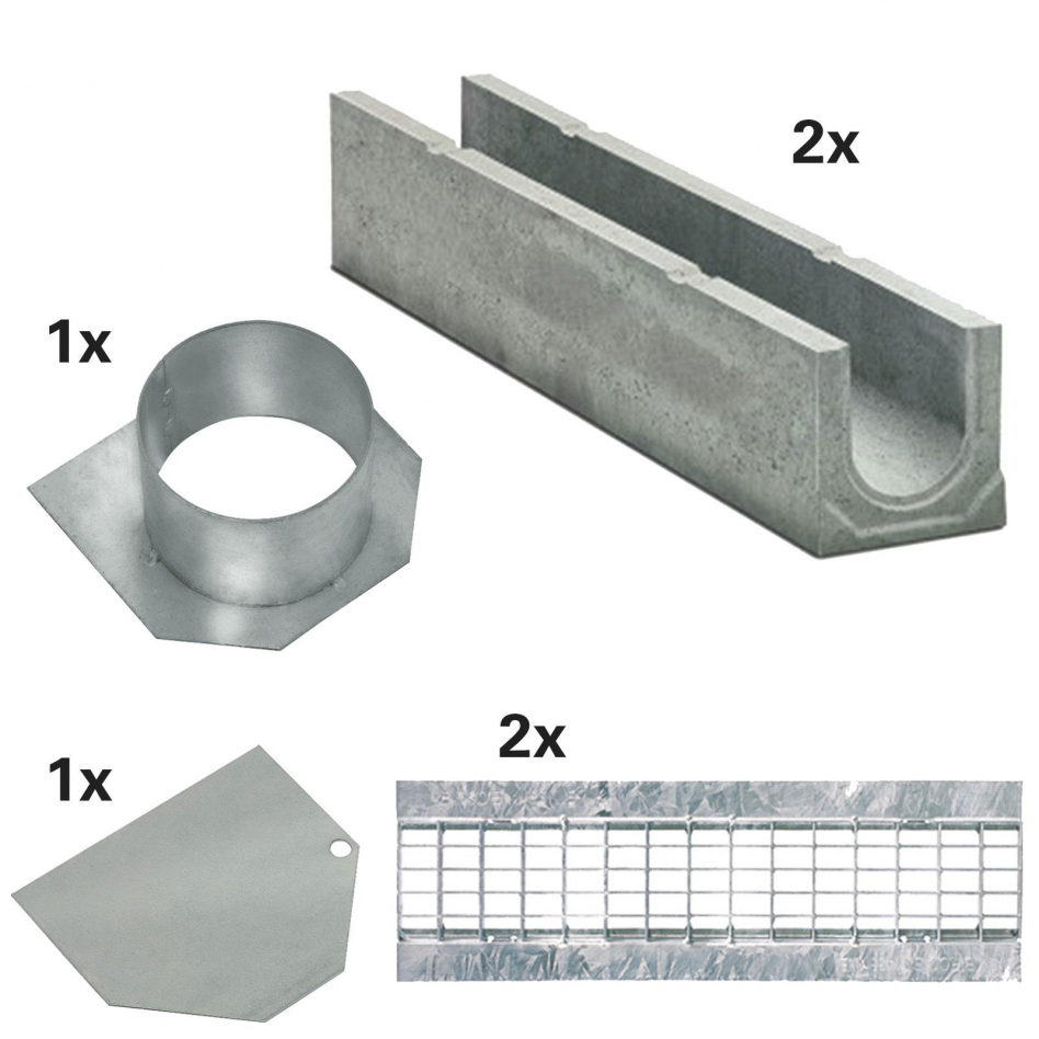 BIRCO Plus Komplett Set, 2 m, Ablauf,B 125 (12,5 to),mit Gitterrost,ohne Innengefälle Image