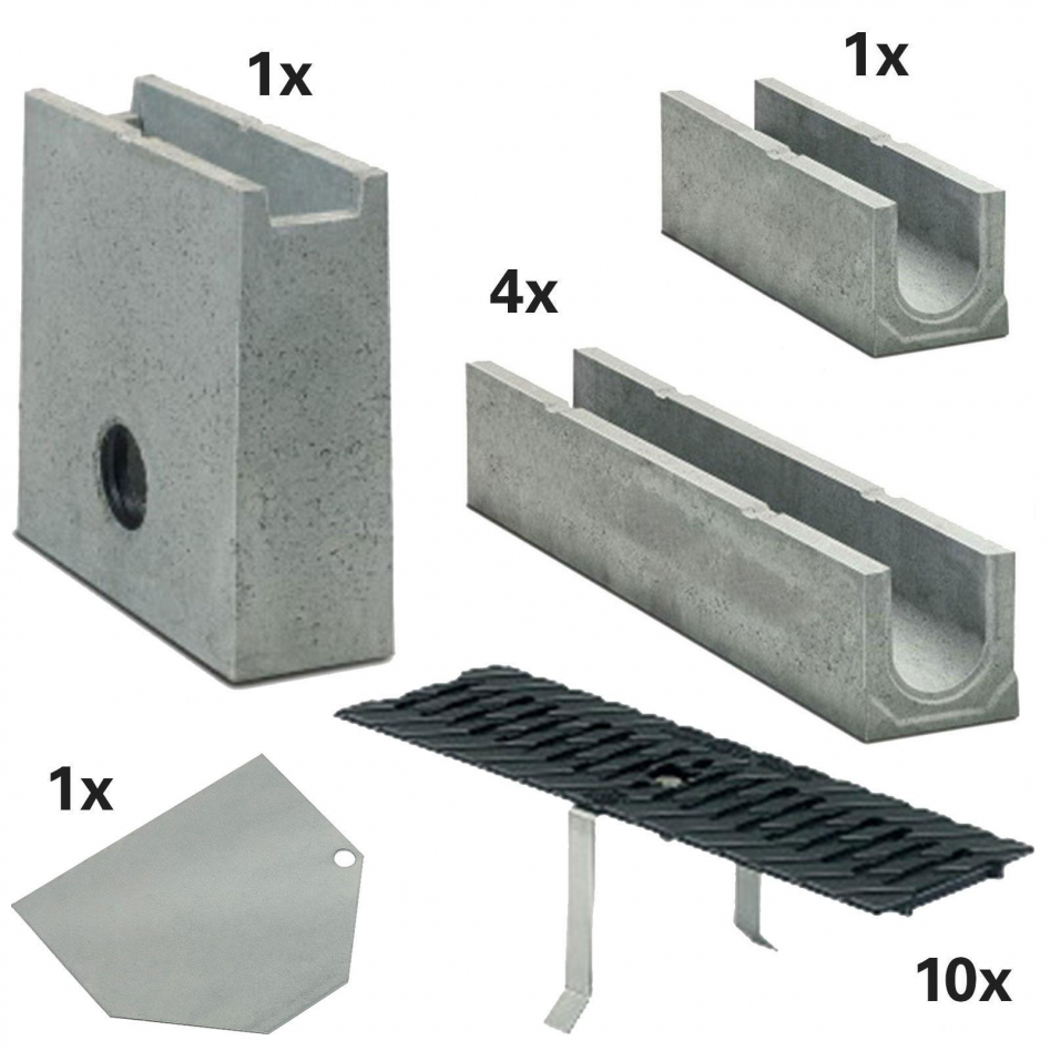 BIRCO Plus Komplett Set, 5 m, C 250 (25 to),mit Gussrost,ohne Innengefälle,Sinkkasten Image