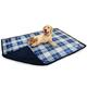 PetAmi Waterproof Dog Blanket for Bed, XL Dog Pet Blanket Couch Cover Protection, Sherpa Fleece Leakproof Bed Blanket for Crate Kennel Sofa Furniture Protector, Reversible Soft Plush 80x60 Plaid Navy