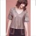 Anthropologie Skincare | Anthropologie Delletta Gold Sequin Top Nwt | Color: Gold/Gray | Size: Medium