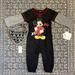 Disney Matching Sets | Disney Mickey Mouse Valentine’s Day 6-9 Month Baby Infant Outfit/Romper With Bib | Color: Black/Red | Size: 6-9mb