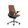 Steelcase Gesture Executive Leather Chair Upholstered in Gray/Brown | 44.25 H x 22.38 W x 23.63 D in | Wayfair