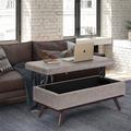 Simpli Home Owen 42" Wide Faux Leather Rectangle Storage Ottoman w/ Storage Faux Leather in Gray | 18.9 H x 42.1 W x 24.4 D in | Wayfair