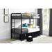 Mack & Milo™ Spady Twin Over Twin Standard Bunk Bed w/ Shelves Metal in Black | 67.5 H x 41.5 W x 78 D in | Wayfair