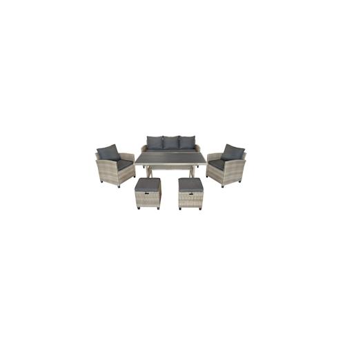 bellavista Rattan Gartenmöbel Dininglounge Set Madeira II grau