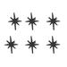 Zeckos Black Cast Iron Starburst Drawer Pulls/ Knobs (Set Of 6) - 2.75 X 2.25 X 1.25 inches