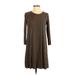 Lush Casual Dress - A-Line: Green Solid Dresses - Women's Size Small
