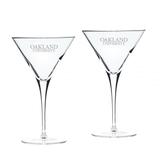 Oakland Golden Grizzlies 10oz. 2-Piece Luigi Bormioli Titanium Martini Glass Set