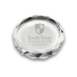 South Texas College of Law 3'' Optic Crystal Faceted Paperweight