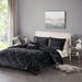 Intelligent Design 100% Polyester Crushed Comforter Set in Black - Olliix ID10-2056