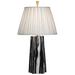 The Natural Light Fold 29" Black/White Table Lamp Solid Wood/Fabric in Black/Brown/White | 29 H x 16 W x 16 D in | Wayfair 5966-89203