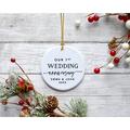 The Holiday Aisle® Our 1St Wedding Anniversary 20XX Christmas Ball Ornament Ceramic/Porcelain in Black | 2.8 H x 2.8 W x 0.01 D in | Wayfair