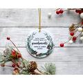 The Holiday Aisle® Personalized Our First Christmas As Grandparents Hoiliday Shaped Ornament /Porcelain in Black/Green/White | Wayfair